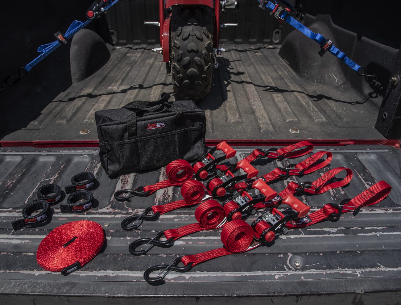 SpeedStrap Small Tool Bag next to tie downs