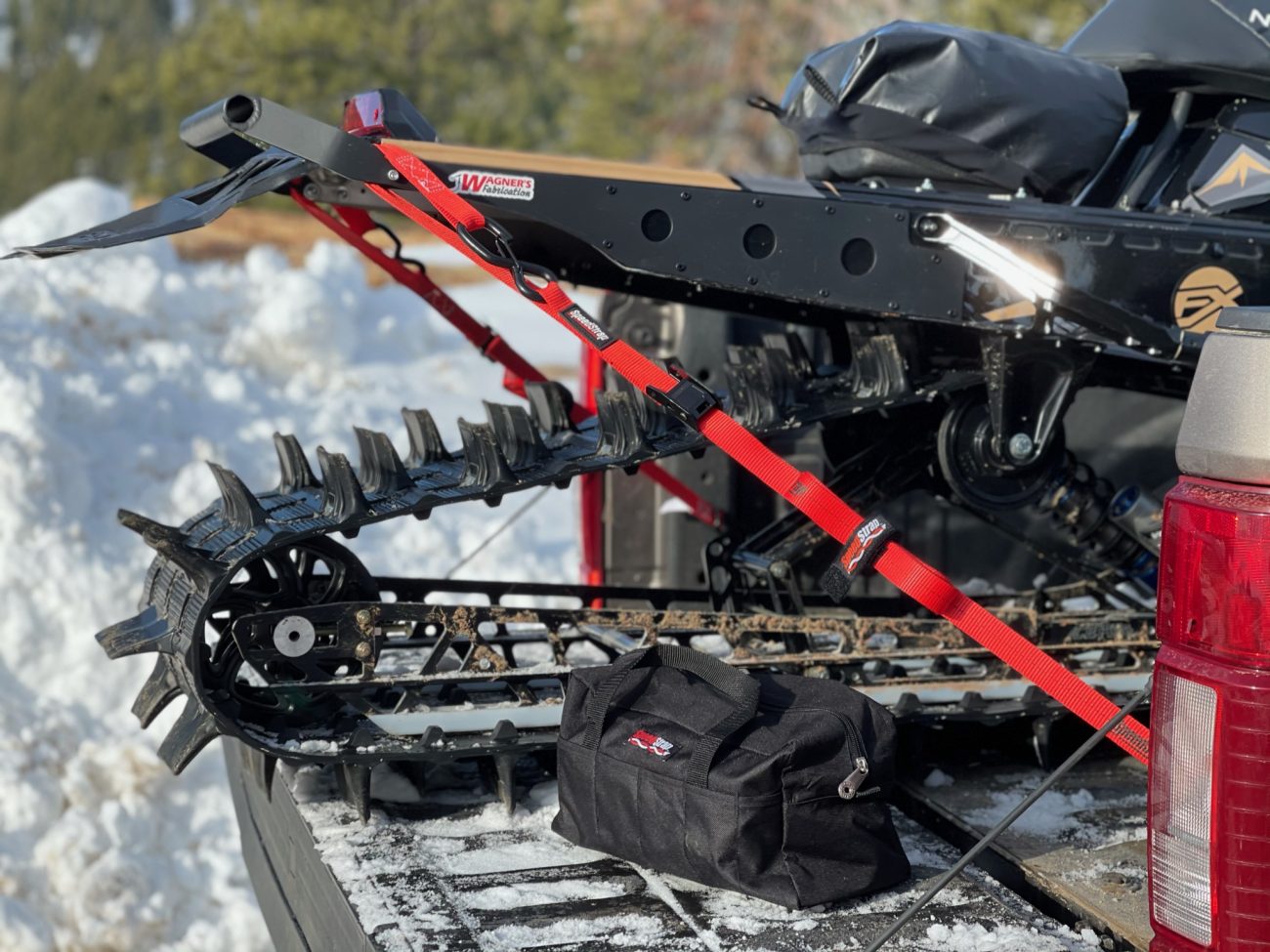 1" Cam-Lock Tie Down on Snowmobile
