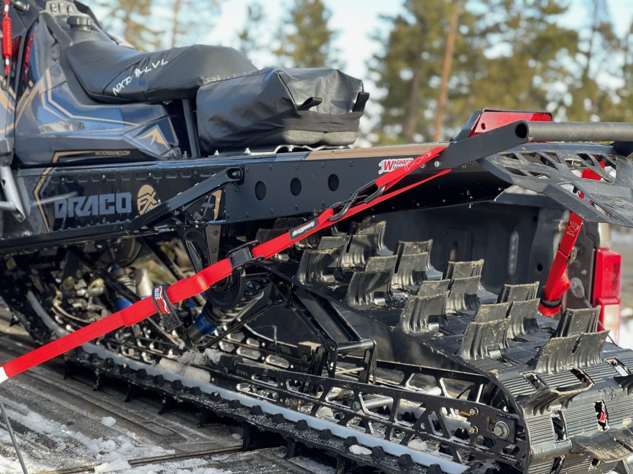 1" Cam-Lock Tie Down on Snowmobile