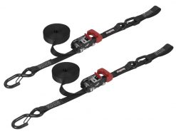 SpeedStrap 1in x 15ft Ratchet Tie-Downs with Soft-Tie - Black