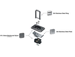 Retractable Tie Down Anchor Disassembled Illustration