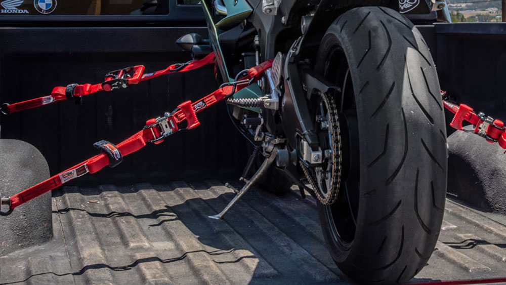 Motorcycle Tie Down for Truck Straps